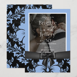 Blaues Foto Einladung