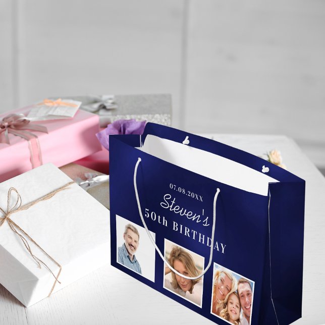 Blaues Foto Große Geschenktüte (Von Creator hochgeladen)