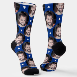 Blaues Foto von Boyfriend für Girlfriend Socks Socken