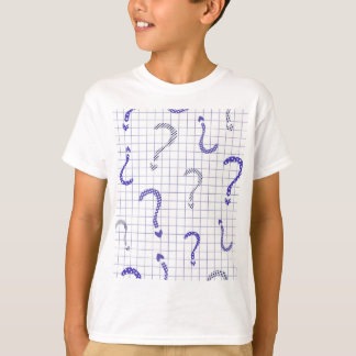 Blaues Fragezeichen nahtloses Muster T-Shirt