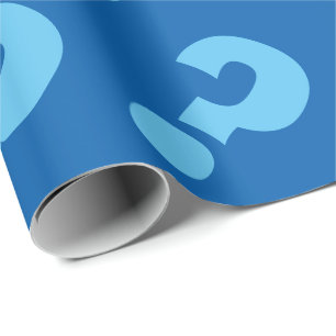 Blaues Fragezeichen-Wrap Matt Geschenkpapier