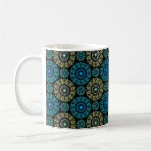Blaues Fraktal Kaffeetasse
