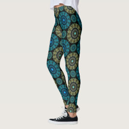 Blaues Fraktal Leggings