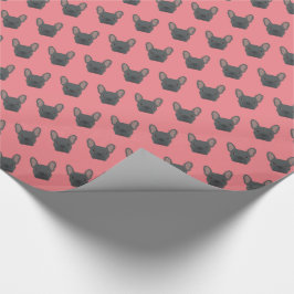 Blaues Französisches Bulldog-Wrapping Geschenkpapier