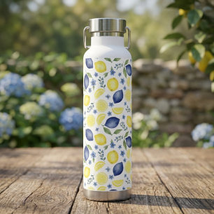 Blaues französisches Land-Limonen-Muster  Trinkflasche
