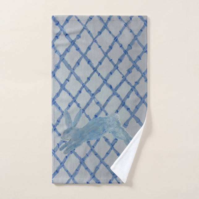 Blaues Französisches Landkaninchen Handtuch (Handtuch)