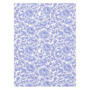Blaues französisches Toile-Blumenmuster Tischdecke