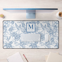 Blaues französisches Toile de Jouy Monogramm Name