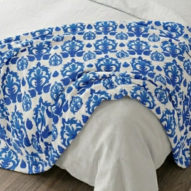 Blaues französisches Toile-Muster Fleecedecke (Von Creator hochgeladen)