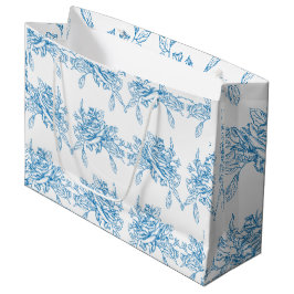 Blaues französisches Toile-Muster Große Geschenktüte