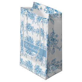 Blaues französisches Toile-Muster Kleine Geschenktüte