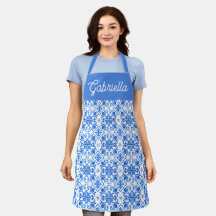 Blaues französisches Toile-Muster Name