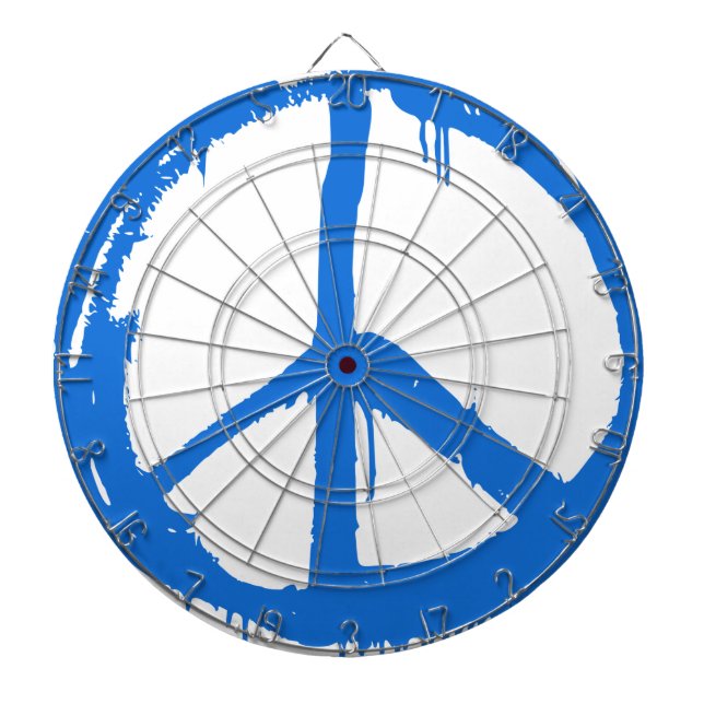 Blaues Friedenszeichen Dartscheibe (vorne)
