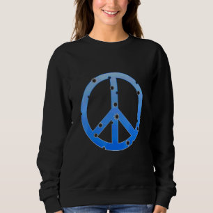 Blaues Friedenszeichen mit Einschusslöchern Rette Sweatshirt
