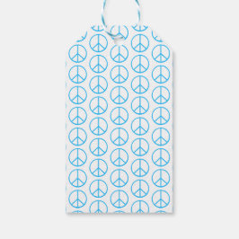 Blaues Friedenszeichen Modern Retro Spaß Geschenkanhänger