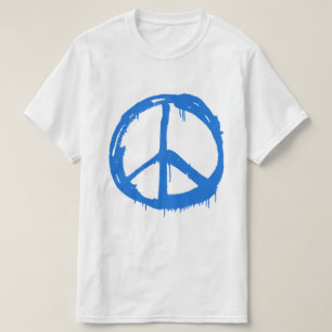 Blaues Friedenszeichen T-Shirt