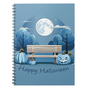 Blaues Frohes Halloween Notizblock