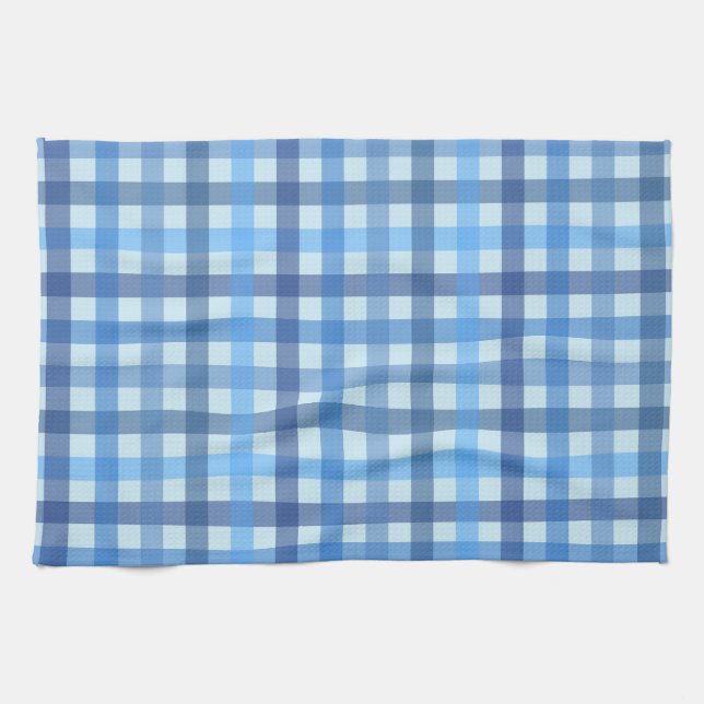 Blaues Fünf-Farben-Gingham-Küchenhandtuch  Geschirrtuch (Horizontal)