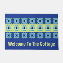 Blaues Futter mit Limon Fußmatte