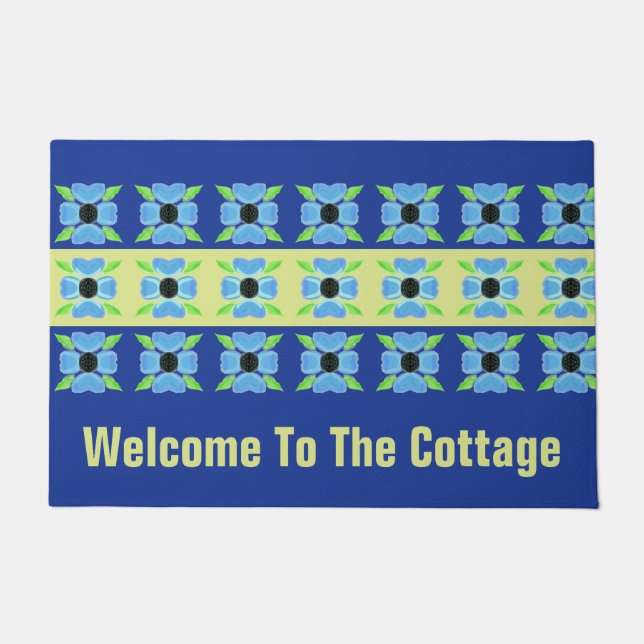 Blaues Futter mit Limon Fußmatte (Vorderseite)