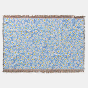 Blaues Gänseblümchen-Blumenmuster Decke