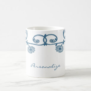 Blaues Gänseblümchen-Rebe-Kaffee-Tasse Kaffeetasse