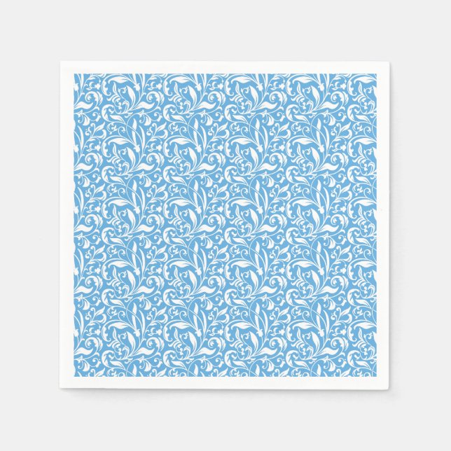 Blaues Geblüht Druckpapier Serviette (Vorderseite)