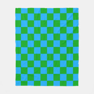 Blaues Gelb-Karo-Muster Fleecedecke