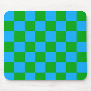 Blaues Gelb-Karo-Muster Mousepad