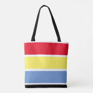 Blaues, gelbes und rotes ovalförmiges Muster auf S Tasche
