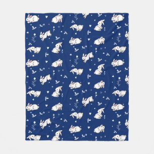 Blaues, Gemustertes Fleece Blanken
