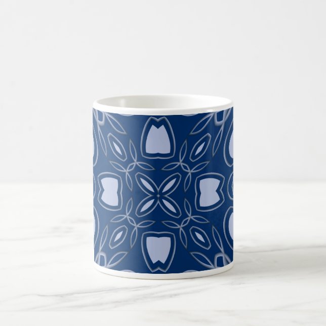 blaues gemustertes kaffeetasse (Mittel)