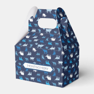 Blaues Gemustertes Langornmuster Geschenkschachtel