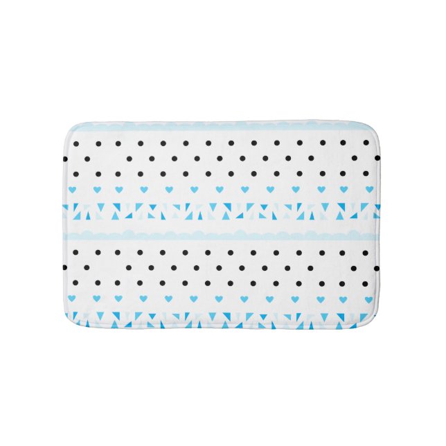 Blaues Geometrics Badematte (Vorderseite)