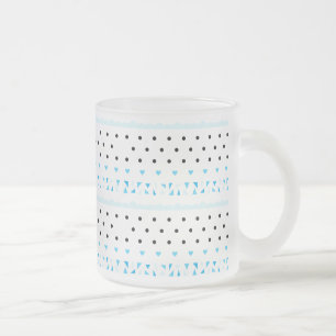 Blaues Geometrics Mattglastasse