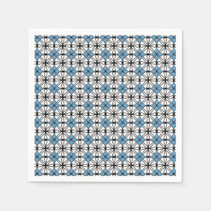 Blaues Geometrie-Muster Serviette