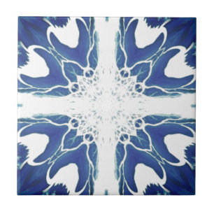 Blaues geometrisches Design Fliese