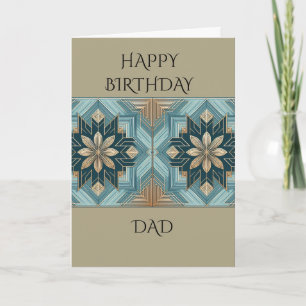 Blaues geometrisches florales Mandala  Karte