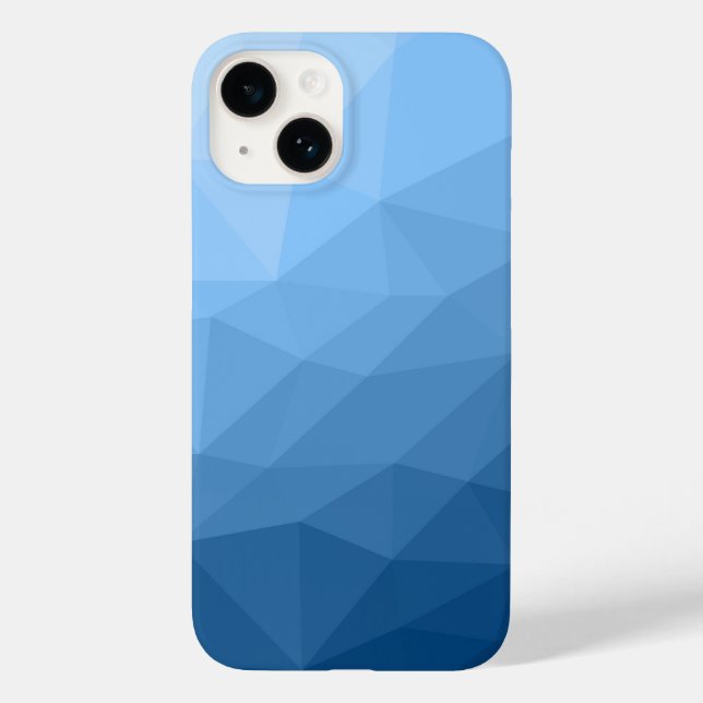 Blaues geometrisches Mesh-Muster Case-Mate iPhone 14 Hülle (Rückseite)