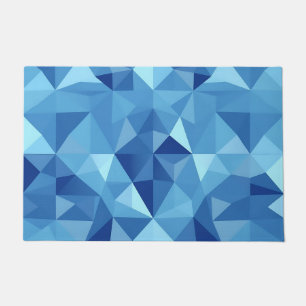 Blaues geometrisches Mosaikfliesenmuster Fußmatte