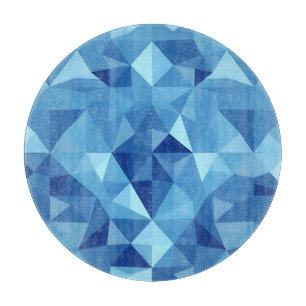 Blaues geometrisches Mosaikfliesenmuster Schneidebrett
