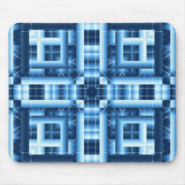 Blaues geometrisches Mousepad (Vorne)
