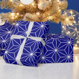 Blaues geometrisches Muster Geschenkpapier