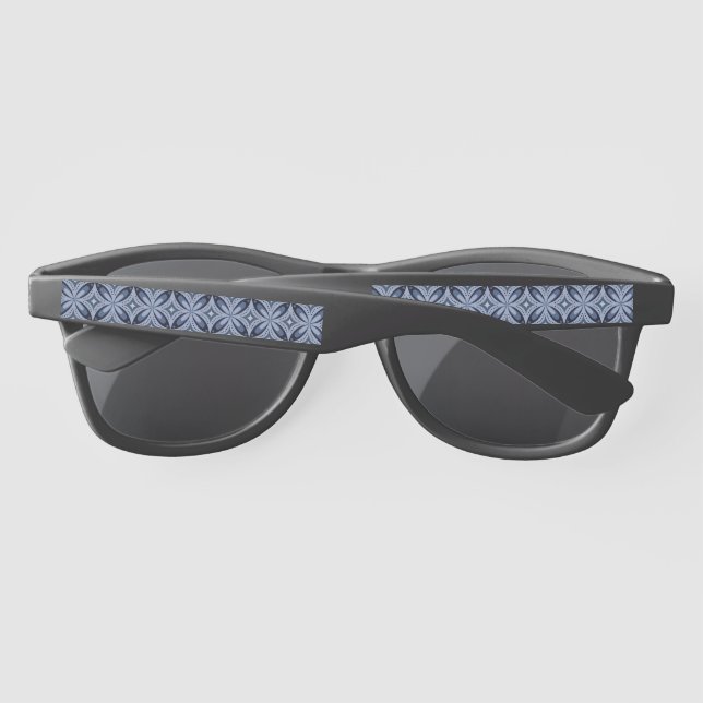 Blaues geometrisches Muster im Retro-Stil (Rückseite)