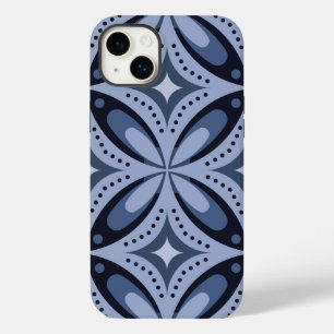 Blaues geometrisches Muster im Retro-Stil Case-Mate iPhone 14 Plus Hülle
