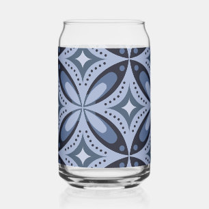Blaues geometrisches Muster im Retro-Stil Dosenglas