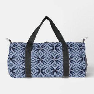 Blaues geometrisches Muster im Retro-Stil Duffle Bag