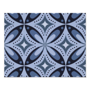 Blaues geometrisches Muster im Retro-Stil Fotodruck