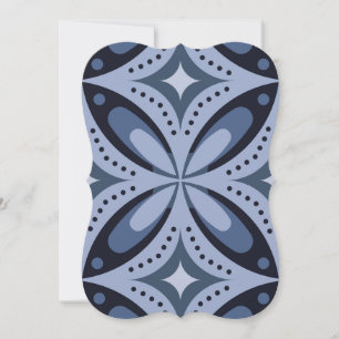 Blaues geometrisches Muster im Retro-Stil Karte