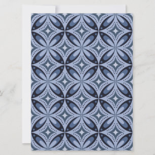 Blaues geometrisches Muster im Retro-Stil Karte